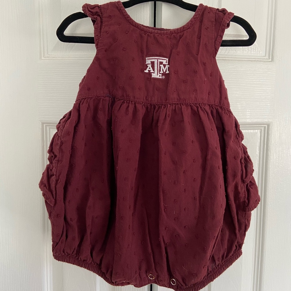 Texas A&M Pique Maroon Bubble Romper